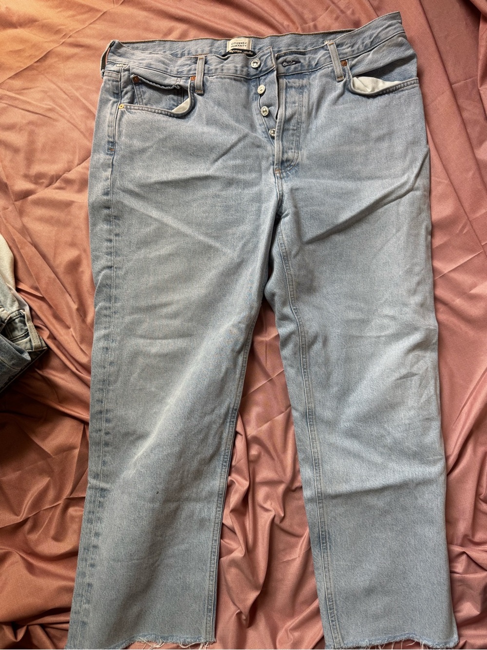 Citizens Of Humanity Light Blue Straight Leg Button-Fly Jeans